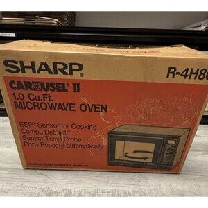 1988 Sharp Carousel VINTAGE Microwave MODEL NO. R-4H80 - In Original Box 😳